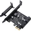 YBBOTT PCIE a 2 porte 19Pin Scheda di espansione, USB 3.2 GEN1 Scheda PCI Express Super Speed 5Gbps per Windows 11, 10, 8.1, 8, 7, XP