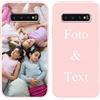Yoedge Cover Personalizzata Custodia per Samsung Galaxy S10 (4G) 6,1 Personalizzato con Foto Testi Disegni Personalizza Custodia Immagine, Antiurto Rosa Personalizzabili Case per Samsung S10