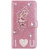 BLOTECH Brillantini Custodia per Samsung Galaxy A56 5G Flip Cover Lucentezza Oro rosa PU Leather Glitter Pelle Bling Angel love Portafoglio Kickstand Magnetica Flip Brillantini Case per Samsung Galaxy A56 5G