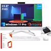 HP PC desktop All-in-One da 23,8, con licenza Microsoft Office a vita, display FHD, processore Intel i3 dual-core, webcam 720P, tastiera e mouse cablati, Win 11 Pro (16 GB di RAM | SSD da 1 TB)