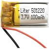 Liter energy battery Batteria 501220 LiPo 3.7V 100mAh 0.37Wh 1S 5C Liter Energy Battery per l'elettronica Ricaricabile Telefono Portatile Video Luce LED GPS - Non adatto per Radiocomando 22x12x5mm (100mAh|501220)