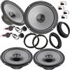 EvoTuning Kit 6 Casse Altoparlanti Anteriori e Posteriori per VW Tiguan dal 2007 al 2024 compatibile con Hertz K 165 + X 165, Set 2 Woofer, +2 Coassiali, +2 Tweeter, +4 Anelli e Cavi Adattatori