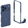 teroxa Custodia protettiva per iPhone 17 Pro, telaio in lega di alluminio aeronautico, antiurto, senza retro senza cover posteriore, design dissipazione del calore (blu)