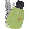 mt key Key Soft Case Custodia protettiva Chiave per Mercedes Benz W204 W245 S203 A209 Classe C CLK SLK W211 W203 W169 Chiave di accensione Smartkey/Colore: Verde fluorescente (si illumina al buio!)
