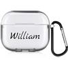 QIHENGPLUS Cover personalizzata con nome Compatibile con Apple AirPods 3, copertina morbida personalizzata con stile di scrittura a mano (Semi-chiaro)