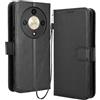 RonRun RonRon Cover Honor Magic6 Lite Libro, Flip Custodia Portafoglioin Pelle, Antiurto case per Honor Magic6 Lite, Nero