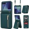 Generic Custodia a portafoglio per Motorola Razr 50 Ultra, con tasca con cerniera, con scomparti per schede, cordino e cavalletto, stile sottile con ritagli precisi e chiusura magnetica, per uso quotidiano e