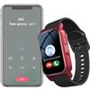 Weyot Dispositivi Di Avviso Di Caduta Per Anziani, Orologio GPS Per Anziani Con Rilevamento Cadute, Videochiamata HD, Impermeabile IP67 E Chiamata Vocale HD, Idee Regalo Signora Anziana ,25.8*2CM,Red