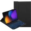 YKWXSC Custodia per tastiera per Xiaomi Redmi Pad 2 Tablet 11 Pollici, QWERTY layout, 7 colori illuminati staccabile tastiera senza fili cover, Nero