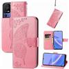 JIUNINE Cover per TCL 40SE, Custodia Libro in Pelle Portafoglio Case Flip Antiurto con Disegni di Farfalla [Porta Carte] [Magnetica] [Interno TPU] per TCL 40 SE, Rosa