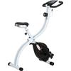SPORTNOW Cyclette da Casa Pieghevole Magnetica a 8 Livelli di Resistenza con Monitor LCD, Cyclette da Camera con Seduta Regolabile, Supporto Tablet, Ruote, Sensore di Pulsazioni, in Acciaio, Rosso