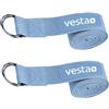 HAC24 2 cinghie da yoga blu, 100% cotone, 2,5 m, chiusura in metallo, cintura da yoga, 250 x 3,8 cm, cinghia da yoga
