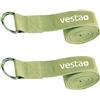 HAC24 2 x cinghie da yoga verde 100% cotone 2,5 m chiusura in metallo cintura yoga cintura 250 x 3,8 cm cinghia yoga cinghia yoga cinghia cinghia yoga