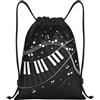 SMAZDFXX Zaino con coulisse e motivo a pianoforte con note musicali, borsa da palestra, zaino sportivo, borsa da spiaggia, yoga, viaggio, medio
