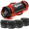 EYEPOWER 20kg Power Bag + 4 Pesi Kettlebell con Sabbia di Ferro - 6 Maniglie Fitness Sandbag per Allenamento Forza - 20x60 Borsa del Peso - Sand Bag per Sport in Casa - Attrezzi Palestra Box Squat
