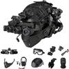 LZAQHMT Set Casco FAST Airsoft - Modello GPNVG-18 Con Visore Notturno A Quattro Occhi Con Cuffie Militari, Torcia Tattica, Occhiali Protettivi E Maschera Divisa for Caccia, Paintball, Wargame