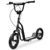 HyperMotion Viva 12 Monopattino per Bambini e Adolescenti Fino a 50 kg - Telaio in Acciaio, 2 Freni, Altezza Regolabile 78-85 cm, Ruote Gonfiabili da 30 cm - Nero