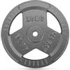 Gymtek Dischi Pesi - 1,25, 2,5, 5, 10, 20 kg - Pesi in Ghisa 30 mm - Dischi Fitness, Dischi in Fusione Nera, Pesi Tri-grip per Manubri, Bilanciere per allenamento Della Forza