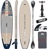CampSup Aqua Marina Magma 11'2 + Dual-Tech Paddle 2 in 1 - Tavola gonfiabile per principianti - Stand Up Paddle Board Set completo - Limited Edition Beige