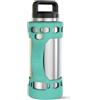 REUZBL Custodia in Silicone Bottiglia Nuovo Schermo con Manico per Bottiglia Yeti Rambler, 737,1 Gram 1.020,6 Gram, Verde Mare, 36oz