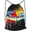 SMAZDFXX Zaino con coulisse colorato per tastiera di pianoforte, borsa con note musicali, zaino pieghevole, borsa sportiva da palestra per lo shopping e lo yoga