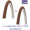 Kenda 2 COPERTONI da Bicicletta 26 x1 3/8 Colore Marrone Vintage per Bici Olanda 26