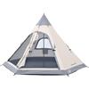 Skandika Tenda da campeggio indiana Tipi | per 4-6 persone, altezza 2-3 m, pavimento cucito, colonna d'acqua 3000 mm, UV 50+ (335 Protect (beige/grigio))