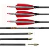 ACCMOS 6 Pezzi Spine 250 300 350 400 500 600 700 800 Freccia in Carbonio ID 6,2 mm Freccia da Caccia 4 Pollici Rosso Bianco Piuma di Tacchino Frecce da Tiro con L'Arco (29 inch, Spine 800)