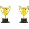 Fiorky 2 mini trofei sfusi per bambini, coppe per trofeo premio oro, in plastica dorata, piccole coppette per trofeo premio dorato, per ricompense puntelli competizioni sportive per bomboniere