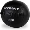 BOOMFIT Wall Ball 3kg | Palla Medica per Crossfit e Allenamento Funzionale | Palla Fitness Antiscivolo per WOD e HIIT | Ideale per Home Gym e Principianti | Diametro 35cm Nero