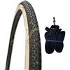 ECOVELO COPERTONE DEESTONE BIANCONERO + Camera d'Aria 26 x 1 3/8 Olandese Bici Ciclo Bicicletta Olanda