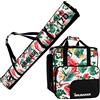 Brubaker Combi Set CarverSpotlight - Borsa da Sci e Borsa Porta Scarponi da Sci per 1 Paio di Sci + Bastoncini + Scarponi + Casco - Fenicotteri - 170 cm
