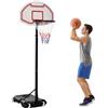 HOMCOM Canestro da Basket da Esterno Altezza Regolabile 73x49x194-249 cm | con Supporto, in Acciaio
