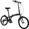 B4C Bici Pieghevole Cambio 6 velocità, Ruote 20, Nero Opaco, Leggera, Occupa Poco Spazio