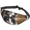 LHCVSFGW Marsupio da donna, da uomo, regolabile, con gattino bianco e nero, borsa a tracolla da viaggio, nera, taglia unica, Nero , Taglia unica