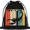 874 Sacca Sportiva, Scorpione retrò Sacca Zaino Sportivo Fashion Borsa Zainetto Poliestere Borsa Coulisse per Uomo Yoga 36X42Cm