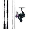 kolpo kit combo pesca spinning con canna 2.40mt azione 7/40gr in carbonio alto modulo con mulinello da pesca spinning con bobina in alluminio
