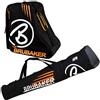 Brubaker Set combinato Brubaker Davos - borsa per sci e borsa per scarponcini da sci, per 1 paio di sci + racchette + scarpe, Nero - arancione, 170 cm
