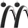 ECOVELO 2 COPERTONI 700 X 35 C (37-622) + CAMERE PNEUMATICI BIANCO NERI STRADALI 28 1 5/8 3/8 CITY BIKE TREKKING BICI