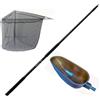 Generico guadino pesca carpfishing testa con rete cucchiaione pastura pasturatore carpa manico mt. 2