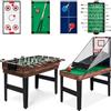 FCOUMY 5 IN 1 Tavolo da gioco multifunzione, tavolo da gioco sportivo combinato per bambini Tavolo da biliardo,biliardino,ping pong,air hockey e pallacanestro con tutti gli accessori Grande regalo per
