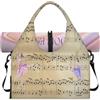 WowPrint Borsone sportivo con note musicali, ballerina, con scomparto per scarpe, weekend, pernottamento, borsa da cabina per palestra, yoga, viaggi, Colore, L, Borsone da viaggio