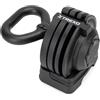 TREXO Kettlebell Regolabile 12 kg in Ghisa per Diversi Esercizi Versatili Manubrio a Sfera Professionale con 16 Livelli di Regolazione Nero