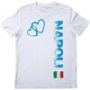 Intermezzo T-Shirt Maglietta Shirt Tifo Napoli Partenopeo Cuore Tifoso Scudetto Azzurro Campioni d'Italia 2025 Campione Squadra Gufo 4 Tifosi Trionfo Logo Napoletano (Bianco, S)