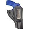 VlaMiTex IWB 12 Fondina in Pelle per rivoltella J Frame S Smith & Wesson 31/34 / 36/38 / 60 Chiefs Special/Ruger LCR/Taurus 85 / Colt Detective Special/Kimber K6S, Nero
