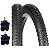 ECOVELO 2 COPERTONI + 2 CAMERE D'ARIA 26 x 2.00 (50-559) PER MTB COUNTRY MOUNTAIN BIKE BICI BICICLETTA NERO
