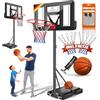 KESSER® Canestro di basket Premium con supporto e rotelle incl. pallone da basket + pompa; altezza canestro regolabile da 230 a 305 cm; impianto basket da esterno completo