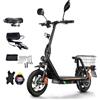 TWOFISH Monopattino Elettrico per Adulti, Scooter Elettrico da 12 Pollici Dotato di Motore da 500 W, Batteria da 48 V 13 Ah, Velocità Massima di 25 km/h, Capacità di Carico di 120 kg (Nero)