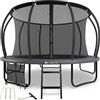 Juskys trampolino SkyBounce M Ø 305 cm - trampolino da giardino per esterni con rete di sicurezza, scala e ancoraggi al suolo, bordo imbottito, portata 150 kg