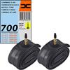 cyclingcolors 2 x Camera d'aria bicicletta 700 x 19/23 C (19/23-622) Valvola Presta Fine francese ideale Strada Corsa Gravel Fixie singlespeed